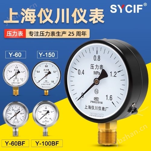 上海儀川儀表 Y-100 1.6MPA徑向