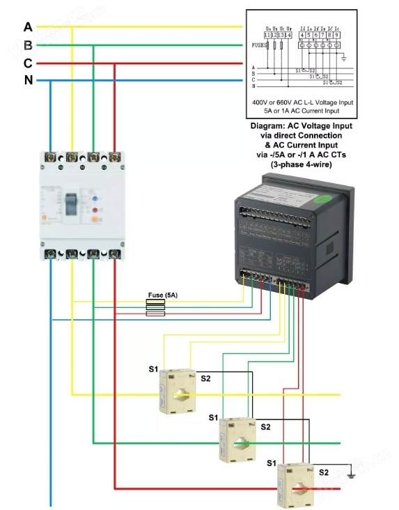 安科瑞嵌入式成套柜用电能表